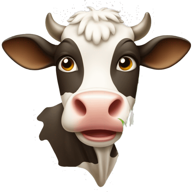 A cow eateing grass emoji