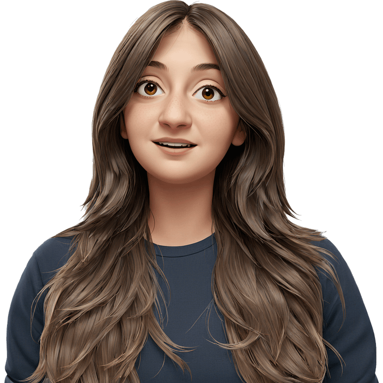 girl with brown hair indoors emoji