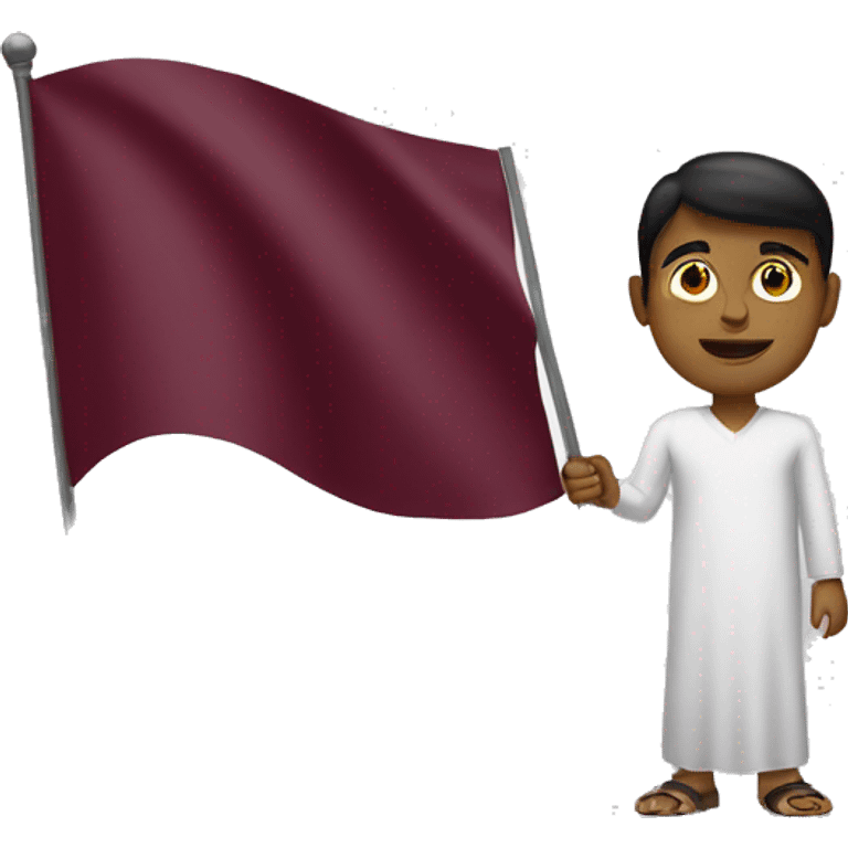 someone holding qatari flag emoji