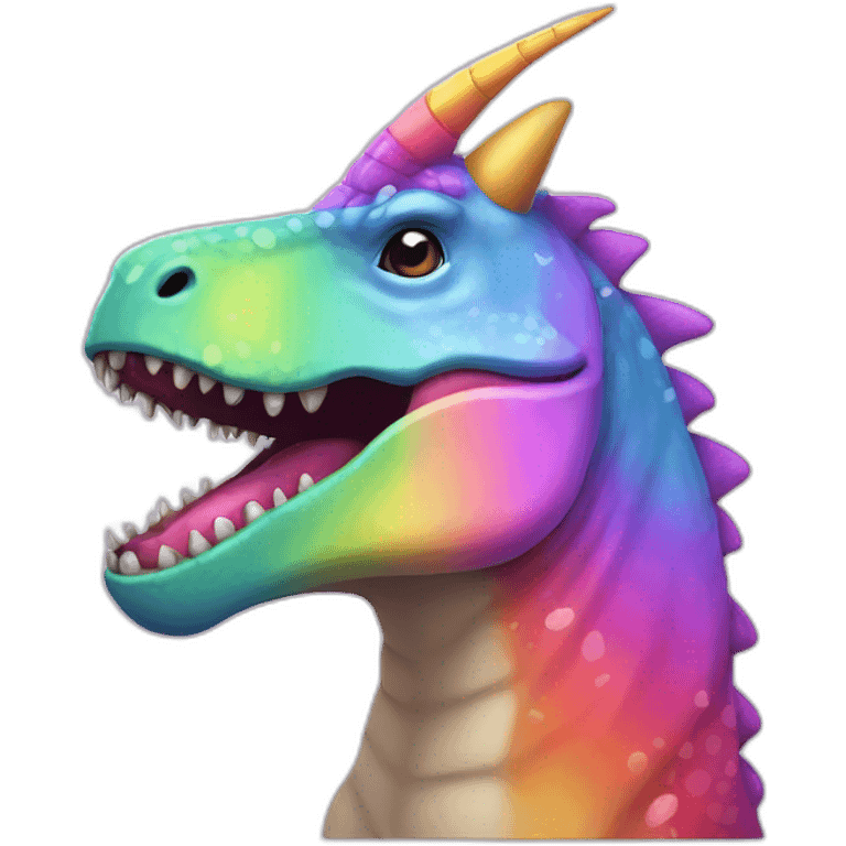 tyrannosaurus-unicorn-rainbow-cute emoji