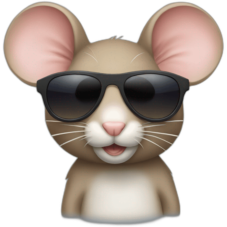 Mouse with sunglasses on emoji