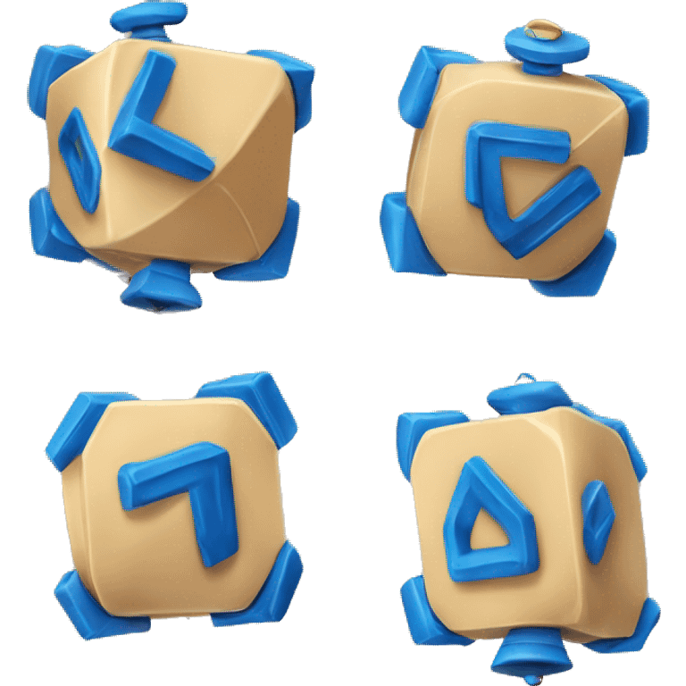 Jewish dreidel a four-sided spinning top, played during the Jewish holiday of Hanukkah emoji