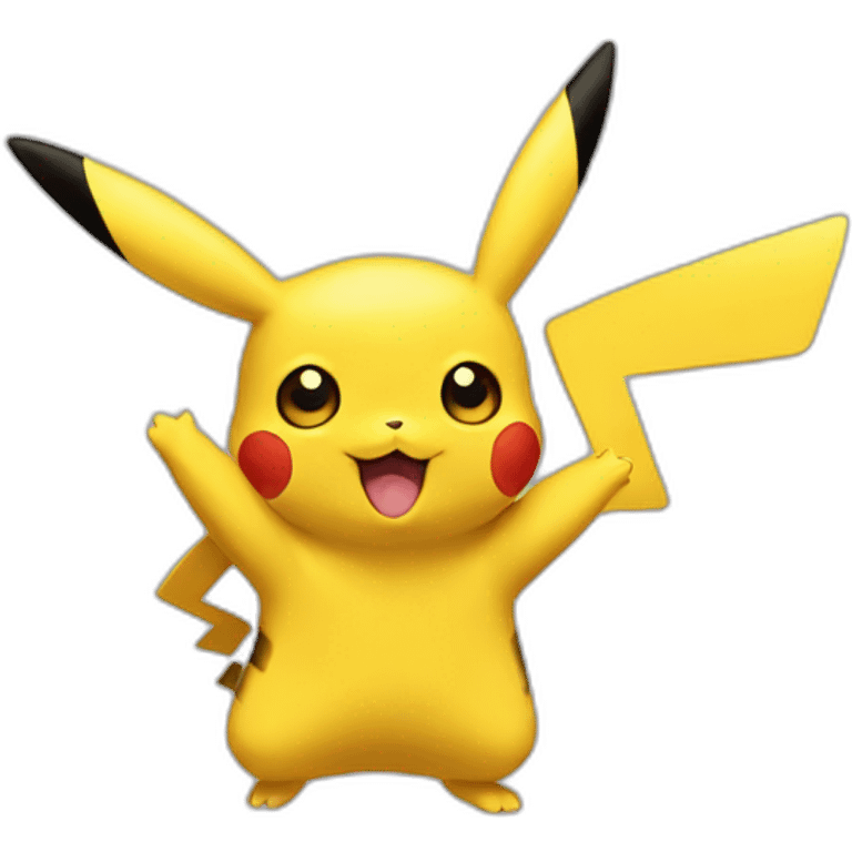 Pikachu waving emoji