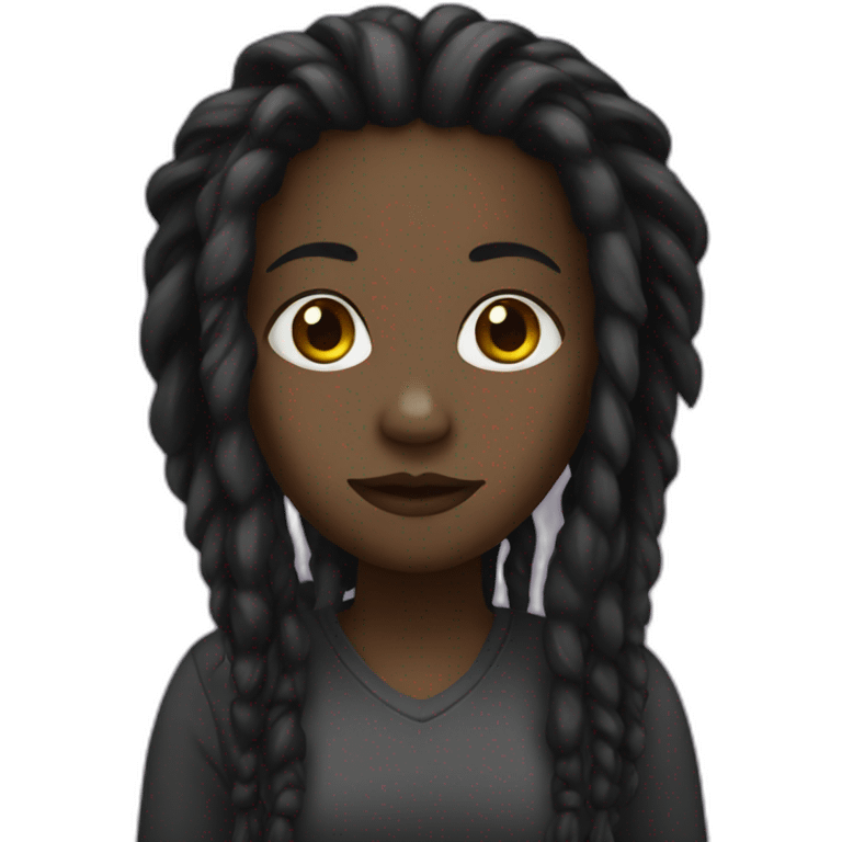 dark girl with dreadlocks emoji