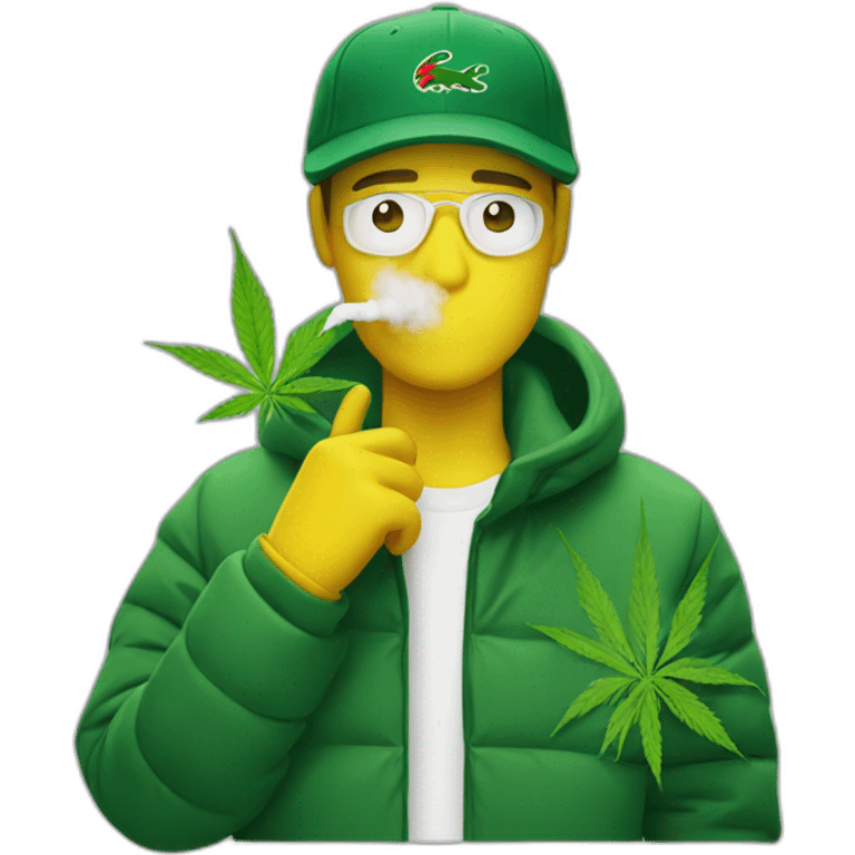 Weed smoker with lacoste yellow puffer emoji