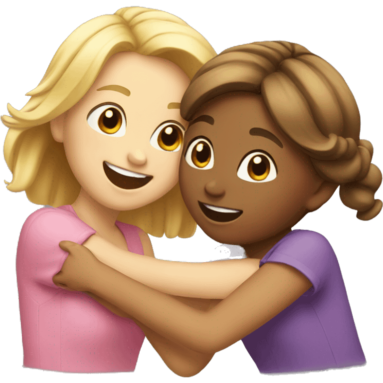 girls sharing a joyful moment emoji