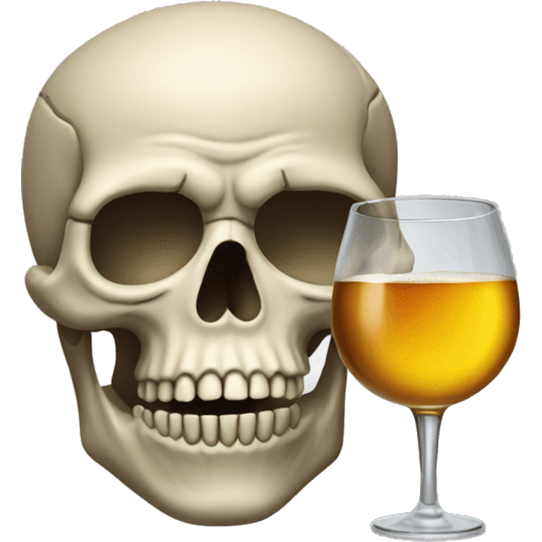 Skull drinking alcohol emoji