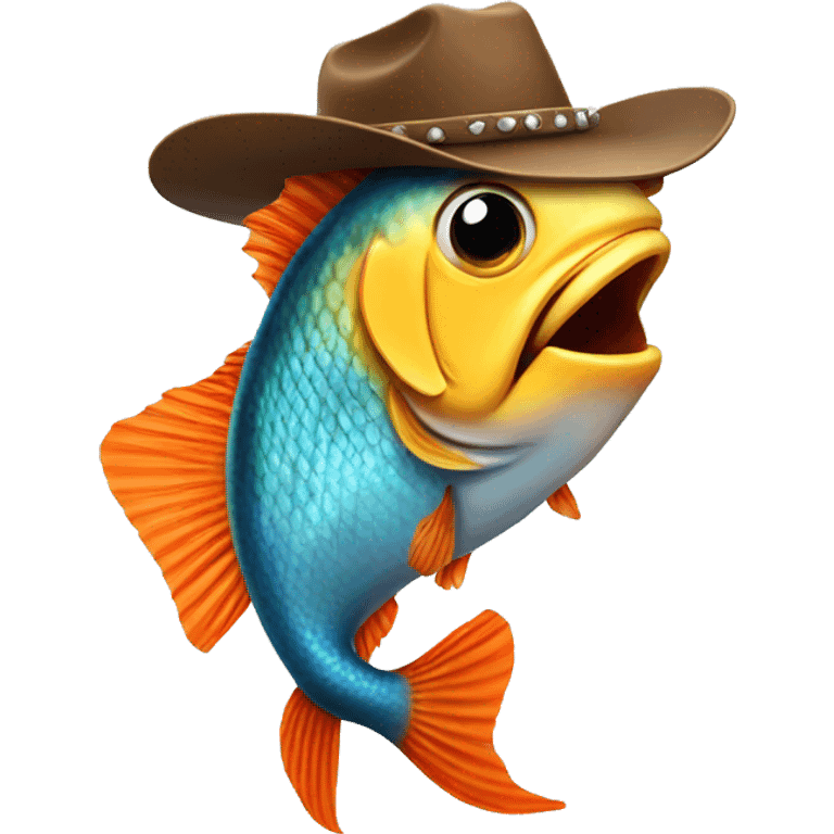 fish wearing a cowboy hat emoji