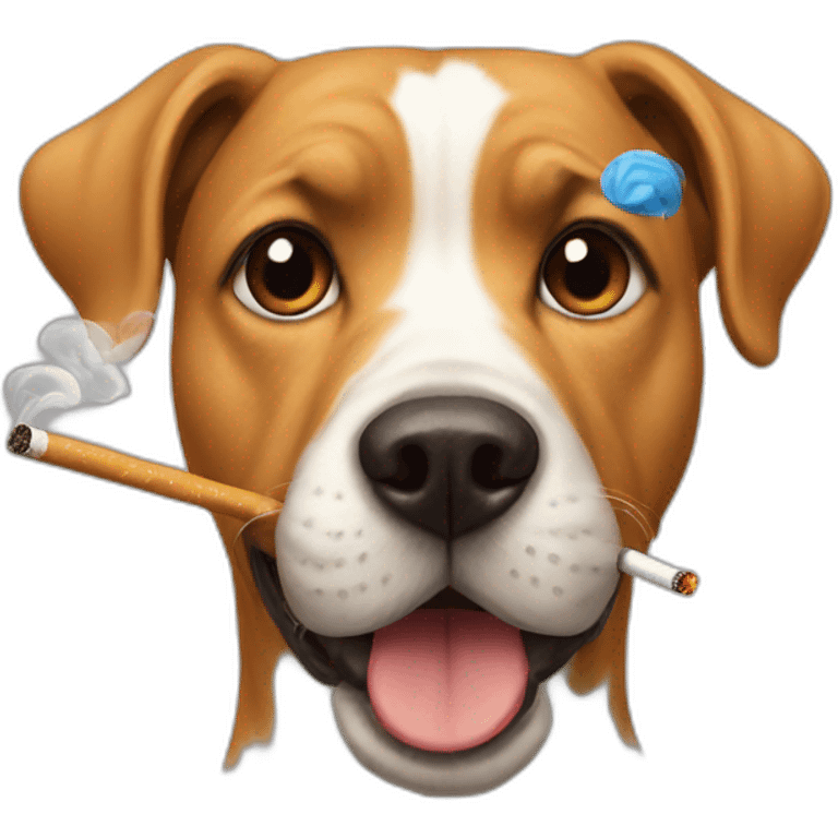 a dog with a cigarette emoji