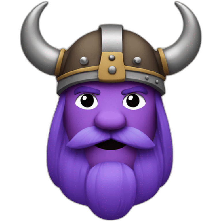 Purple and mustach Viking head emoji