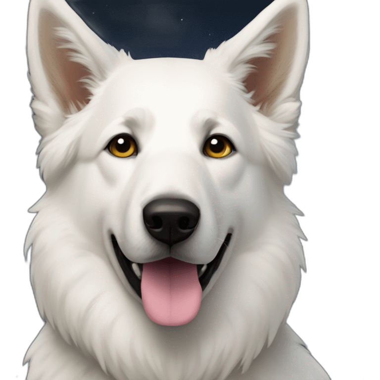 White shepherd space emoji