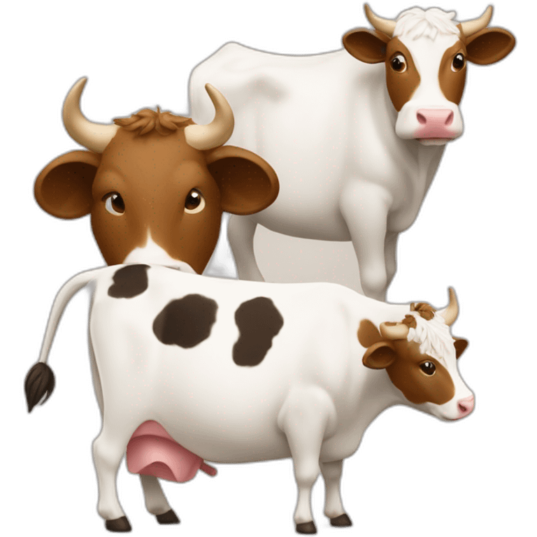 Vache qui est en train de Ken avec une vache emoji