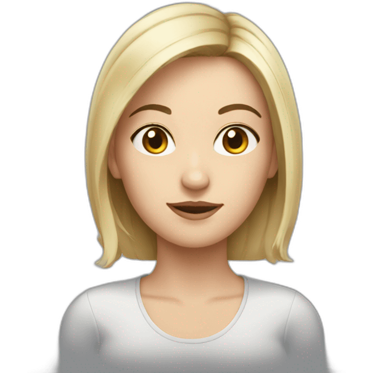 young white woman with a short dark hair emoji