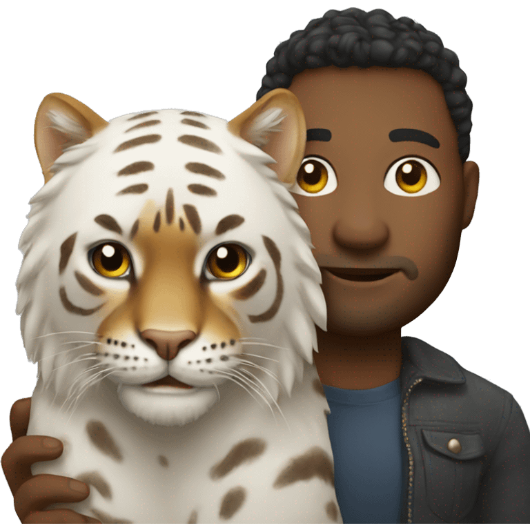 Human with big cat  emoji