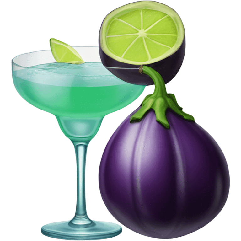 egg plant with a margarita emoji