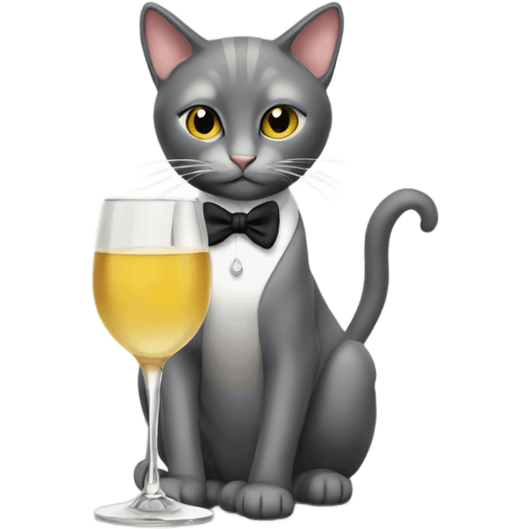 elegant cat drinking emoji