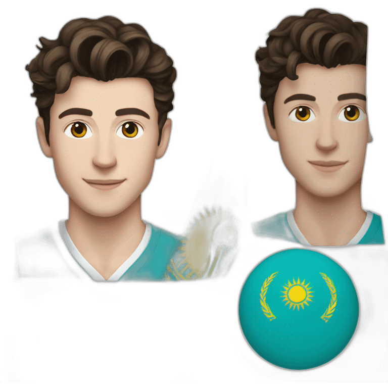 Shawn Mendes realistic with Kazakhstan flag emoji