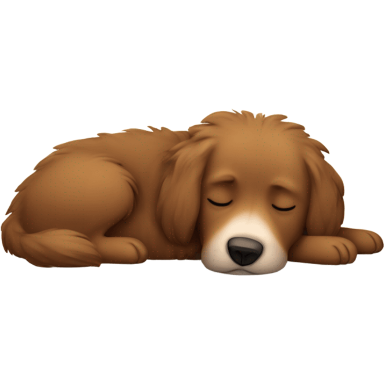 Fluffy brown dog sleeping emoji