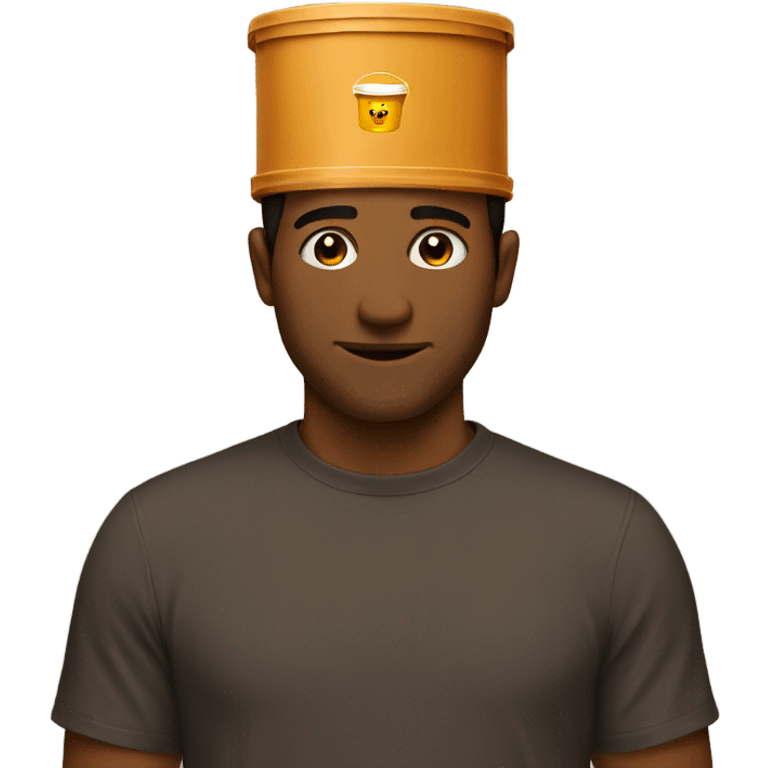 bucket on a brown guys head emoji