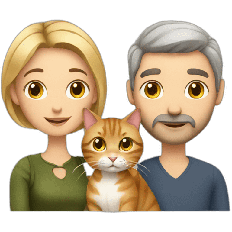 European Couple with cat emoji