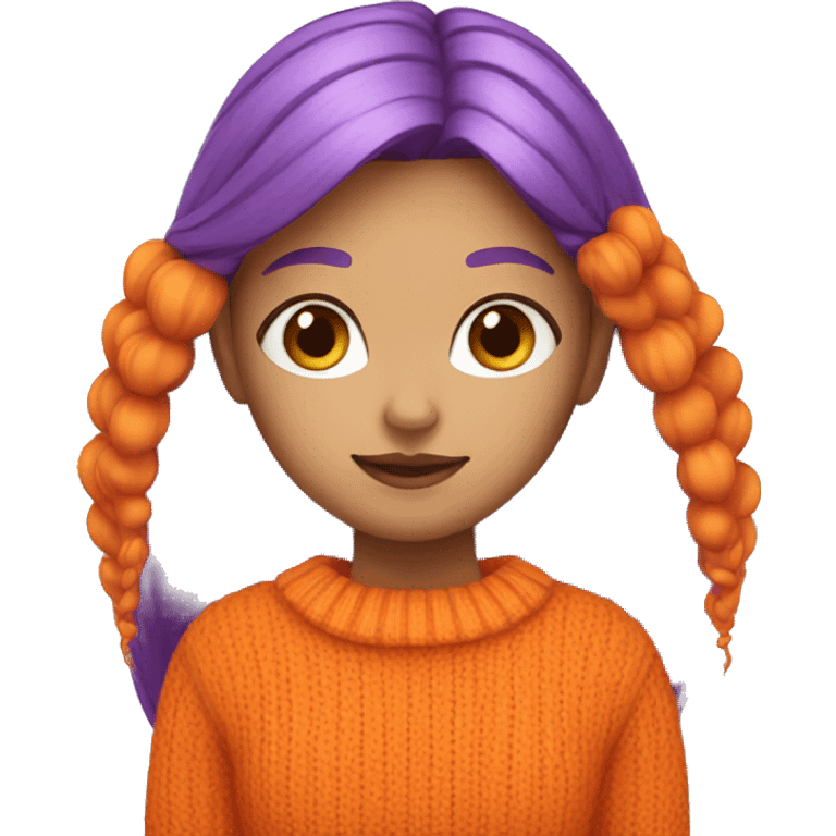 Girl with straight orange hair and a purple sweater emoji