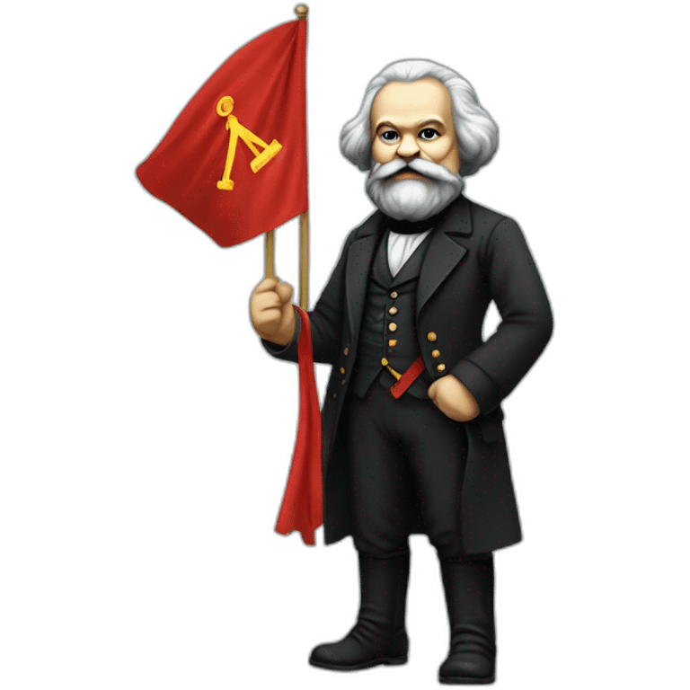 karl marx Holding a coomunism flag in his Hand  emoji