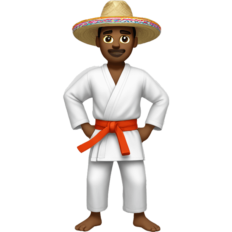 Karate man wearing a sombrero emoji