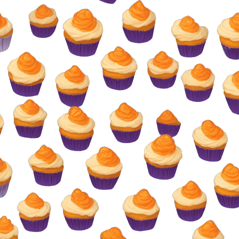 Happy orange cupcake emoji