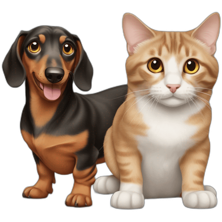 dachshund and maine coone cat emoji