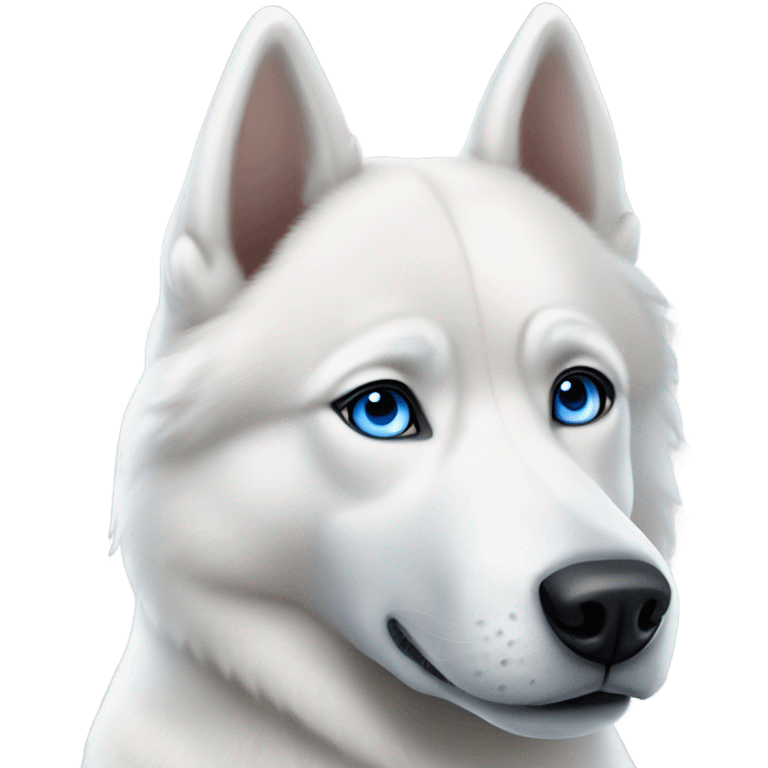 White husky with blue and yellow eyes  emoji