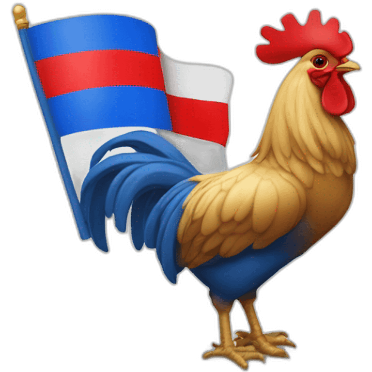 Un coq avec le drapeau français emoji