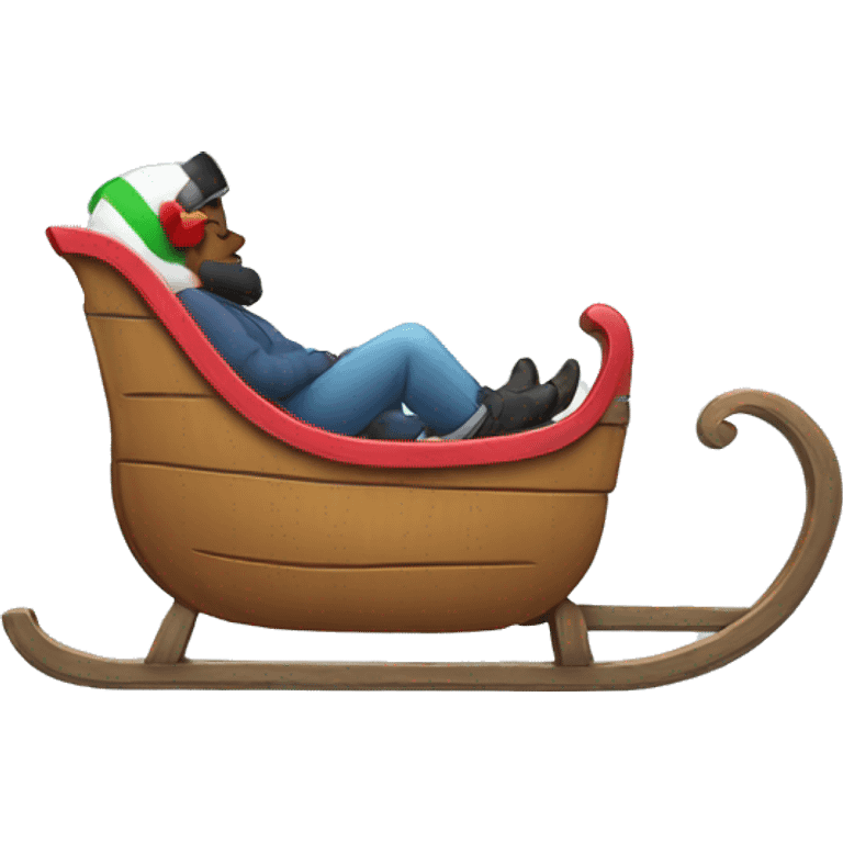 An emoji with a sled on its head.  emoji