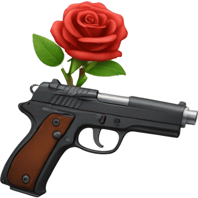 gun with tiny built in rose emoji