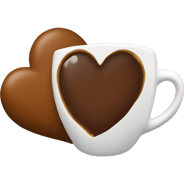 Brown heart with coffee emoji