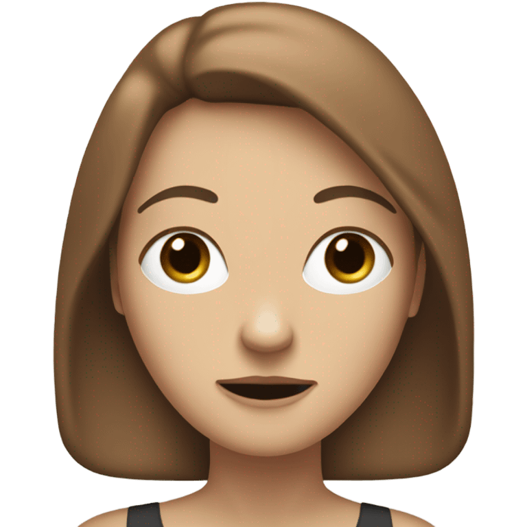 A white lady with brown hair and a speech bubble saying ‘I’m not that good at thinking’ emoji