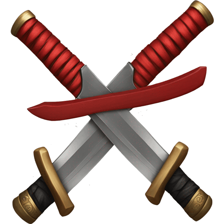 Crossed Red Katanas emoji