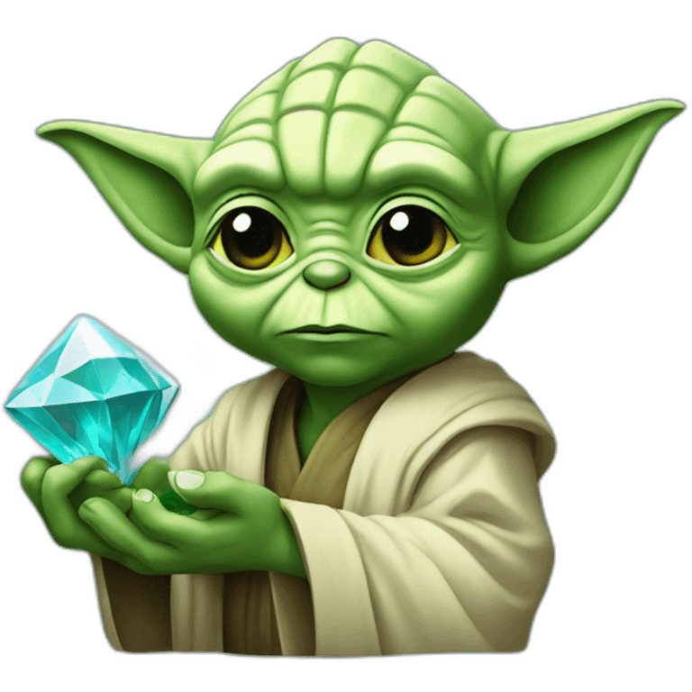 Yoda Holding diamond emoji