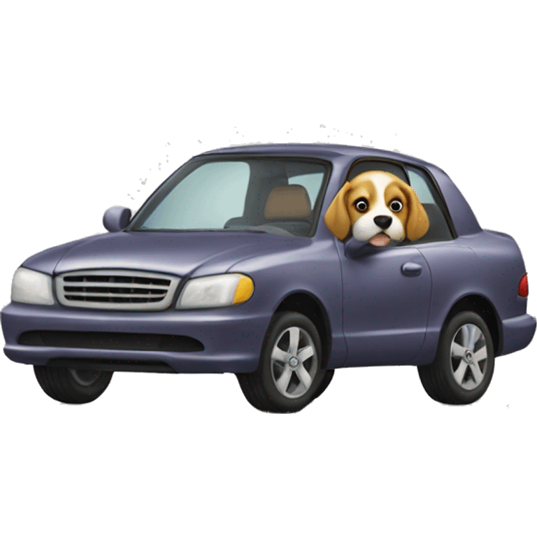 Dog driving a car  emoji