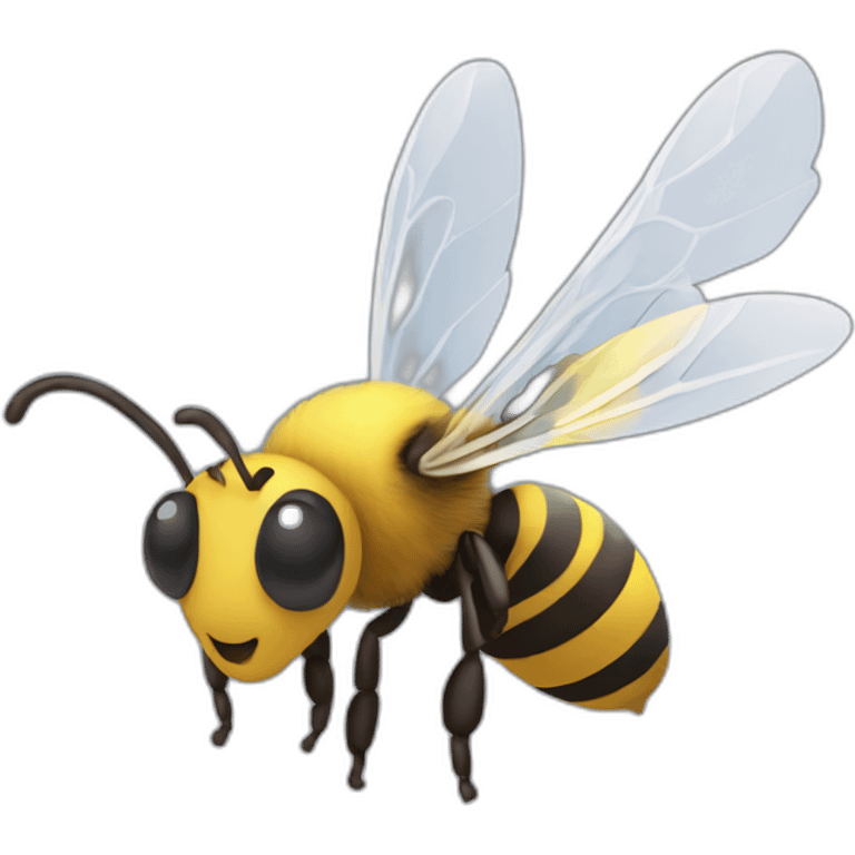 flying bee，isometric emoji