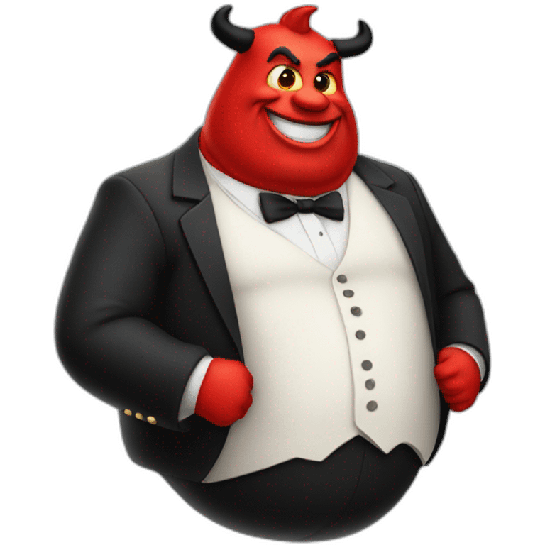 a fat red devil in a tailcoat emoji