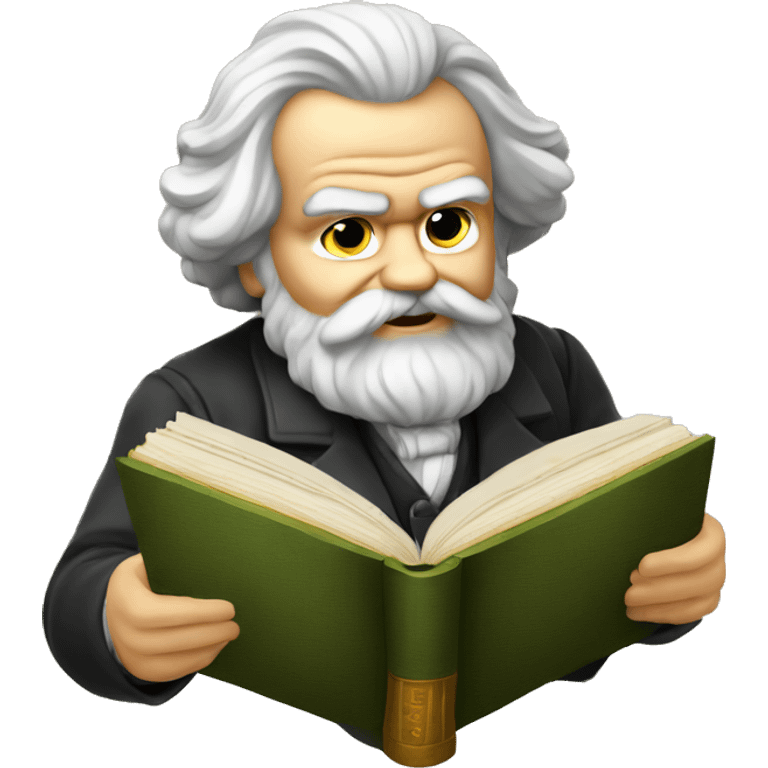 Karl marx with book emoji