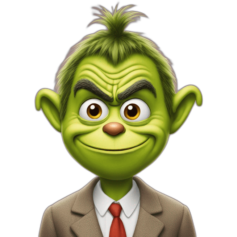 mr bean as the grinch emoji