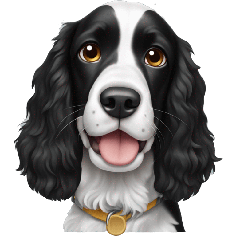 Black and white springer spaniel emoji