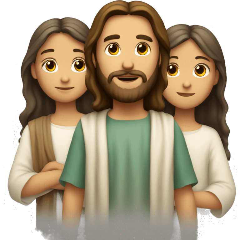 Jesus with 2 Boy and a Girl emoji