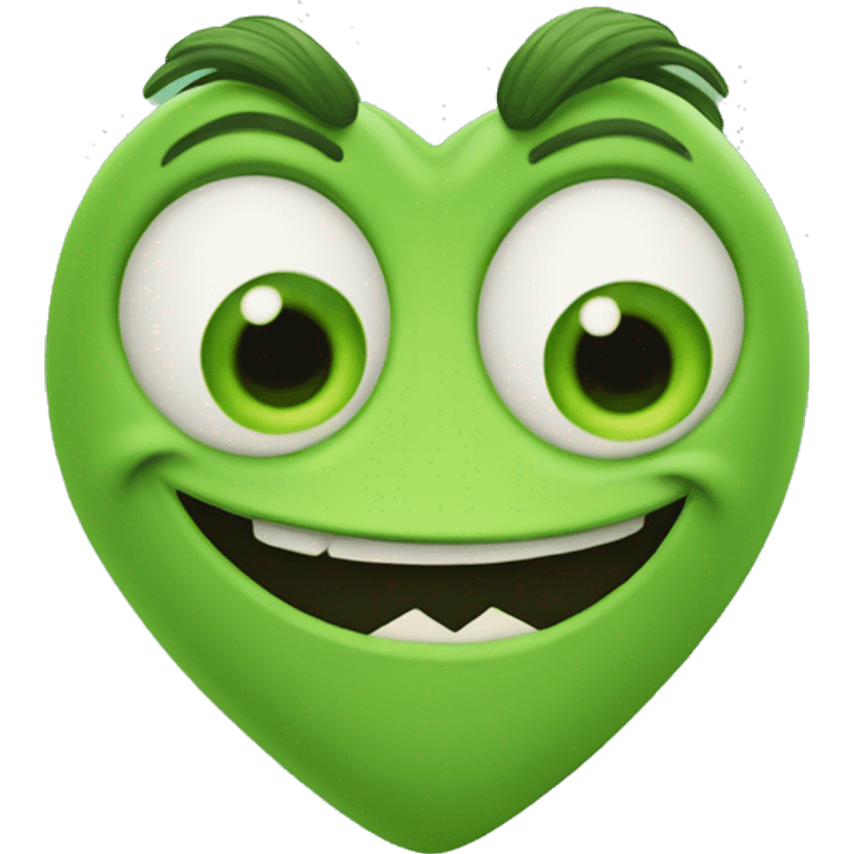 Mike Wazowski in the shape of a heart emoji