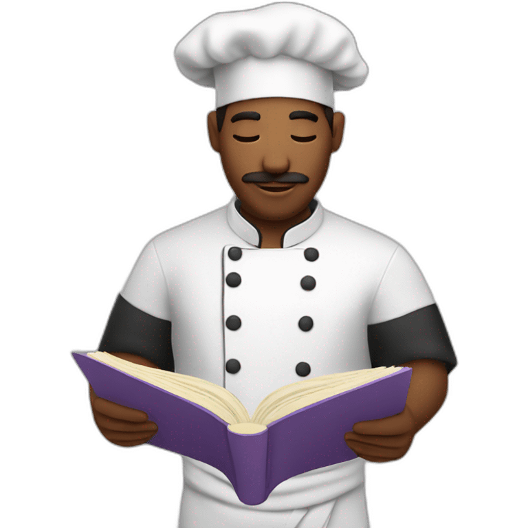 chef reading recipe book emoji