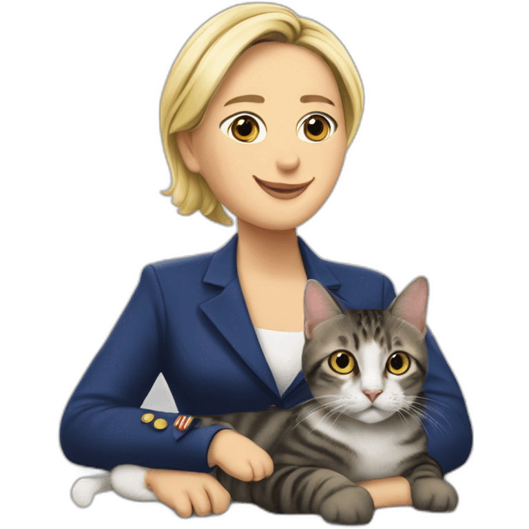 marine le pen qui pete sur un chat emoji