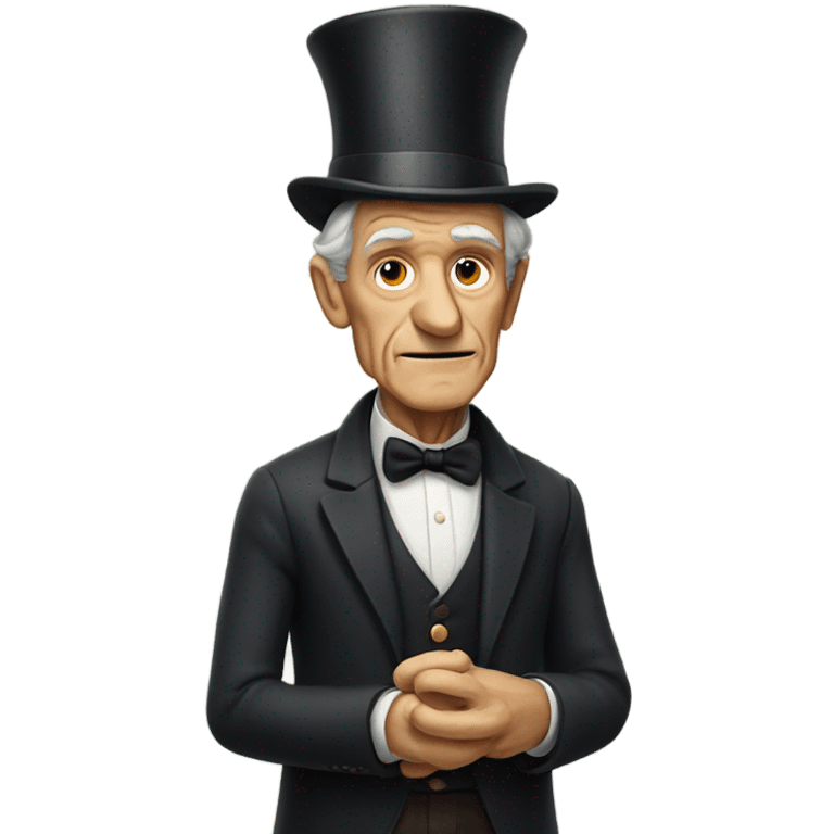 Old man with Dinosaur arms and top hat  emoji