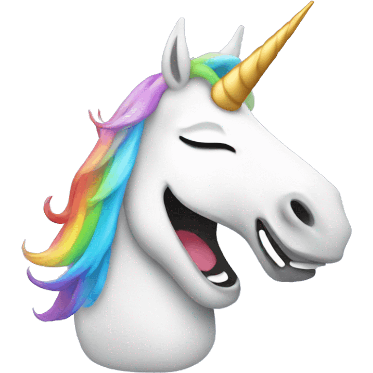 Unicorn vibing to music emoji