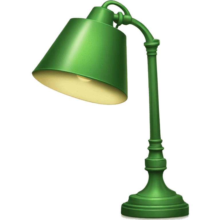 vintage green lamp with open book emoji